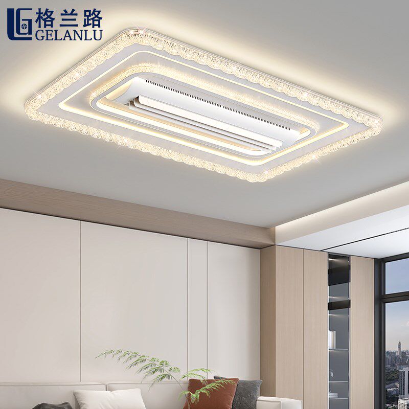 无叶吊扇灯客厅负离子冷暖风两用餐厅一体带吊灯有110V电风扇灯扇