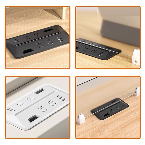 桌面嵌入式双面隐形插座办公桌会议桌面对面对立排插多功能线孔盖