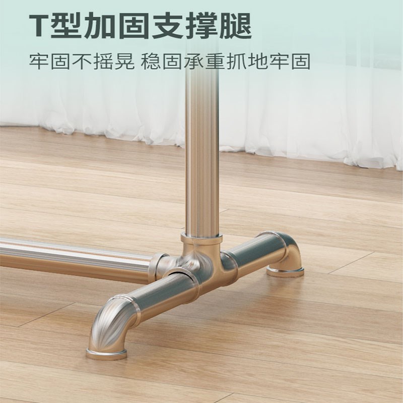 钢管带轮晾衣架可移动室内户外家用阳台挂衣架落地简易晒被凉衣杆