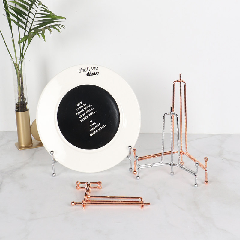 创意电镀瓷盘子支架圆盘托架挂钟表底座架奖牌展示架子架,家居饰品,装饰坐盘/挂盘,淘宝优惠券,粉丝福利购,淘宝优惠卷