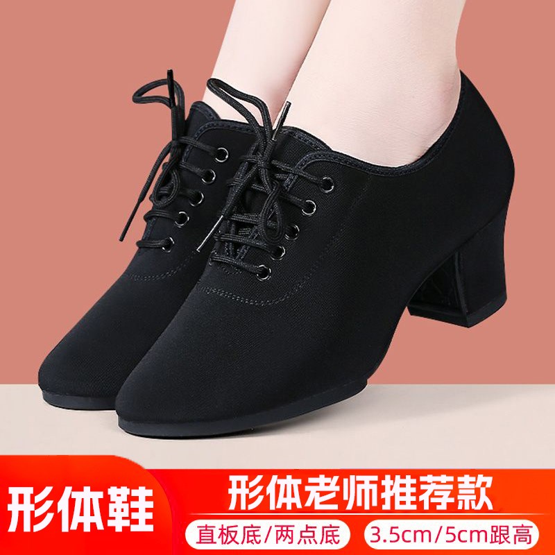 形体鞋专业形体训练服装女广场z舞鞋中跟软底舞蹈鞋社交舞鞋跳舞