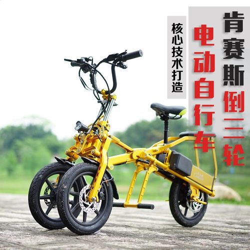 倒三轮电动车代步车亲子便携w式接送小孩不倒翁电动自行车折叠拉