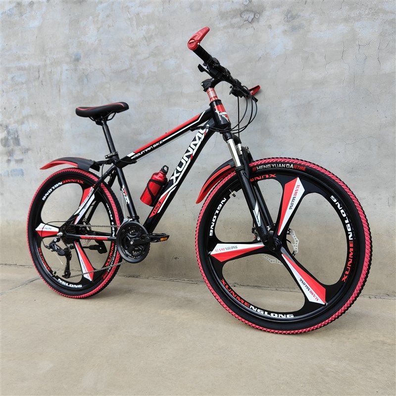 成人山地自行车男女青少年变速越野减震赛车N大学双碟刹一体轮单