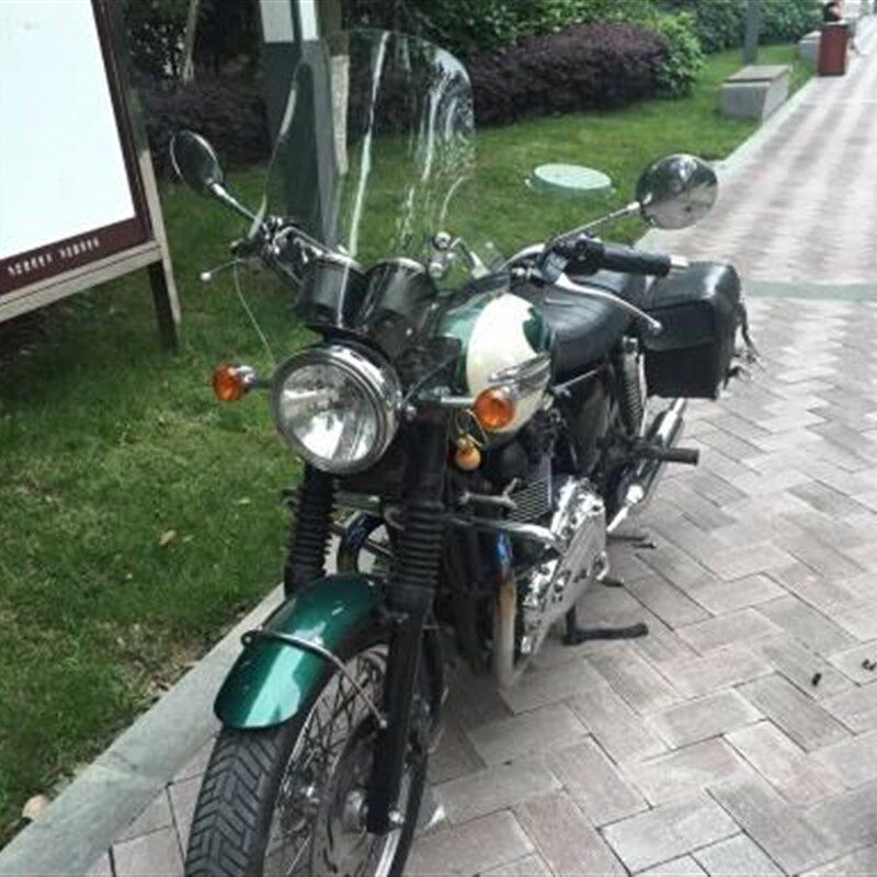 摩托车挡风适f用于GZ150GN250安装圆灯风挡天剑王风挡街车pc风挡