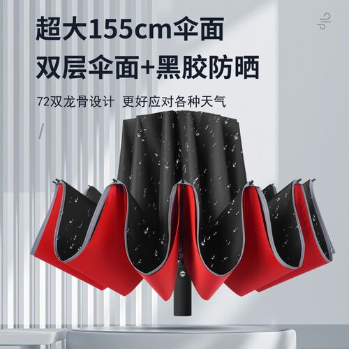 24骨反向全自动雨伞加大加厚加固女晴雨两用男暴T雨专用防晒遮阳