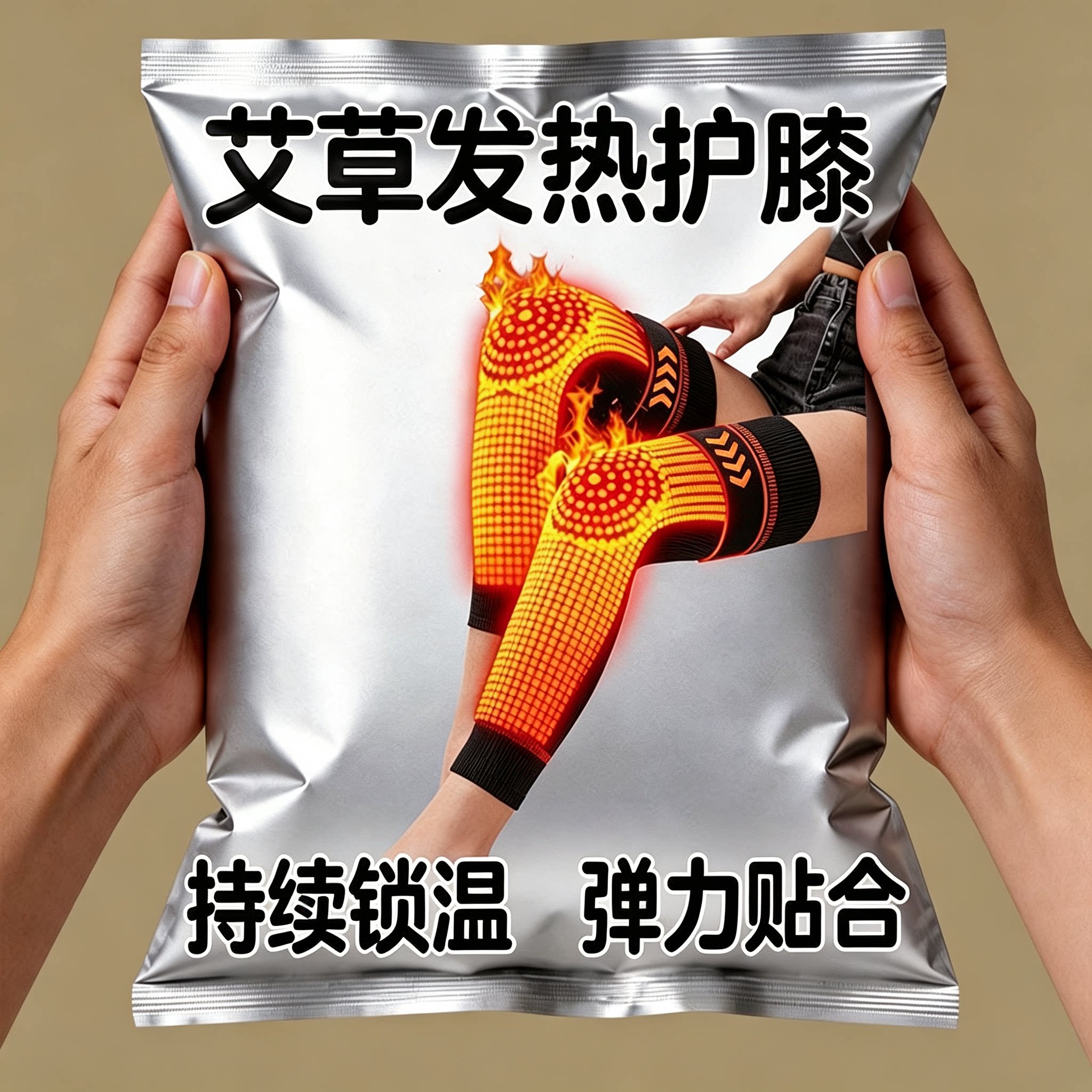 艾草自发热加长加厚保暖护膝