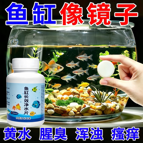 鱼缸净水片澄清澈净化水质除臭去腥鱼缸水族箱鱼池清水养鱼净水剂