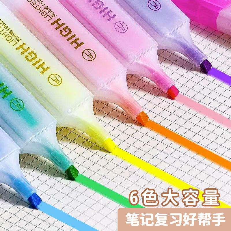 荧光笔彩色标记笔顺滑醒目清晰
