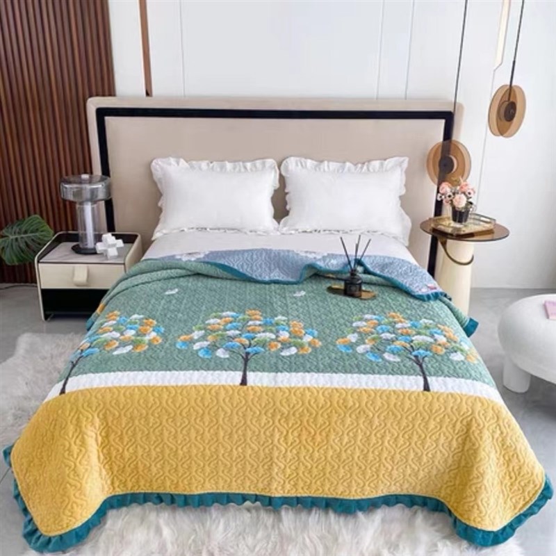 牛奶绒床盖2米x2米3可以铺可以盖 面料柔软舒适