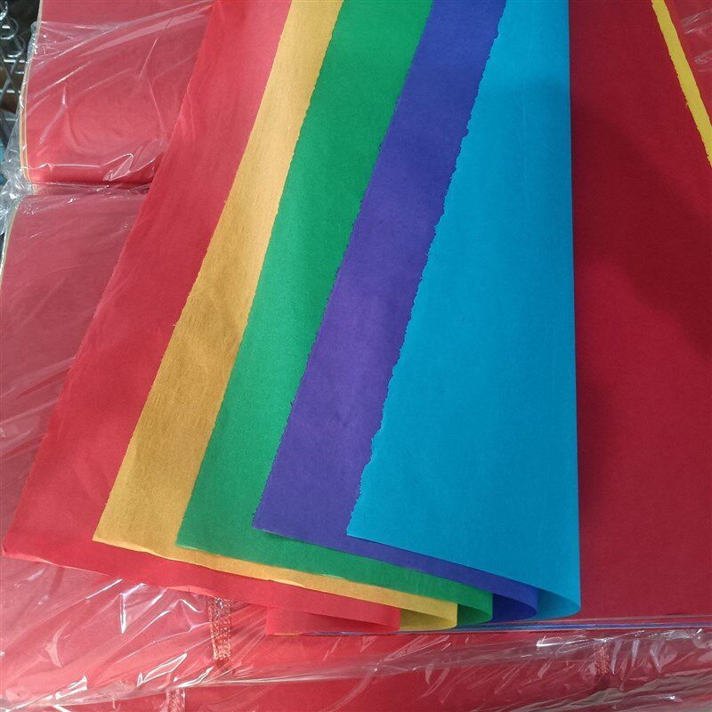 五色纸双面薄款h彩纸红纸五彩纸超薄手工剪纸刻画纸艺术扎彩花纸