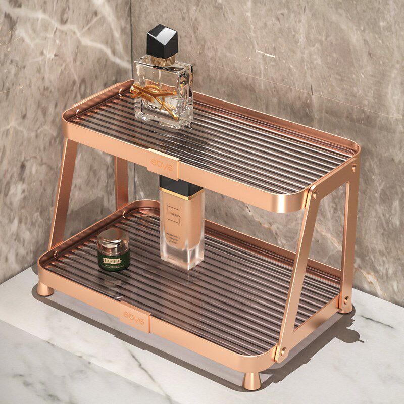卫生间化妆品置物架洗漱台护肤品收纳架梳妆台桌面浴室轻奢免打孔