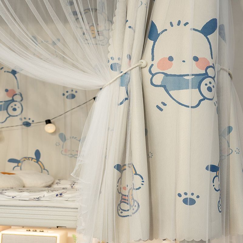 可爱公主床幔学生床帘宿舍上铺寝室床遮挡帘下铺强遮光滑轨式蚊帐