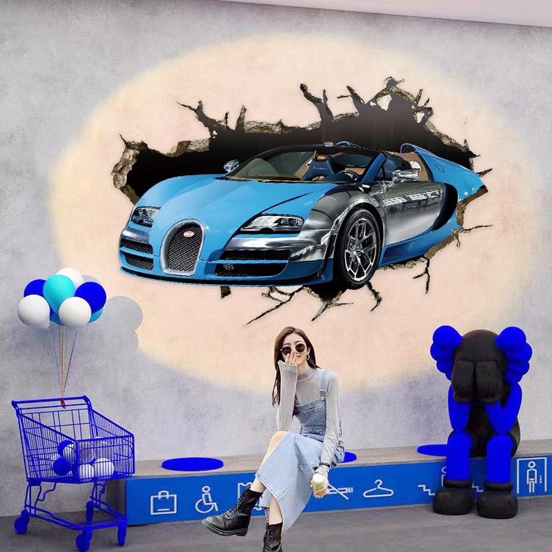 3d立体穿墙汽车墙贴汽车美容店墙面贴纸工业风车间装饰背景墙,家居饰品,软装墙贴,淘宝优惠券,粉丝福利购,淘宝优惠卷