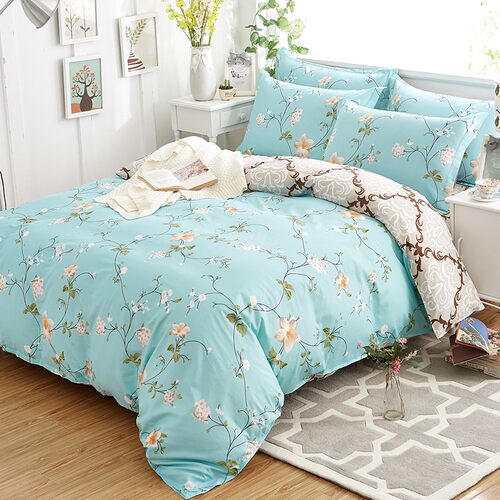 2021新款潮床上用品四件套纯棉全棉D100床单床笠被套宿舍四季通用