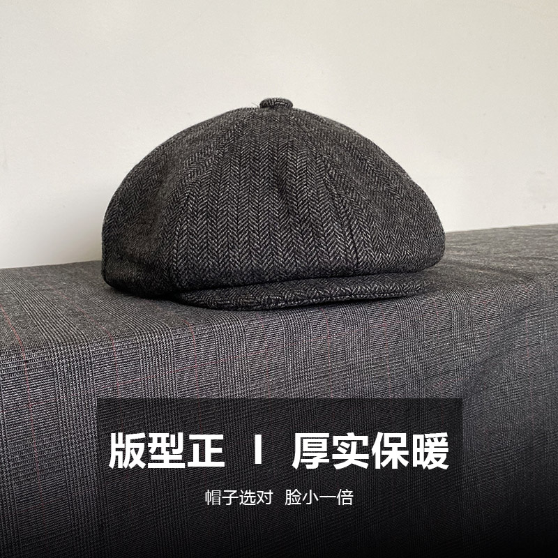 秋季新款八角帽男浴血黑帮韩版潮文艺复古帽子日系个性画家帽子女