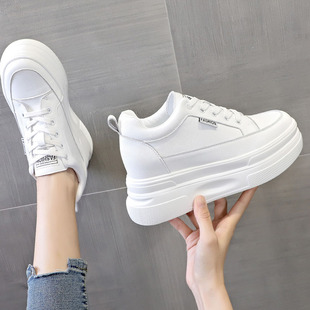 10cm厚底小白鞋 高跟鞋 春夏百搭单鞋 女秋季 子 坡跟松糕鞋 内增高女鞋