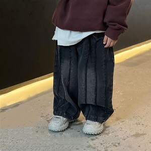 貌貌妈家2023秋季新款儿童时尚百搭牛仔长裤男童韩版洋派休闲裤潮