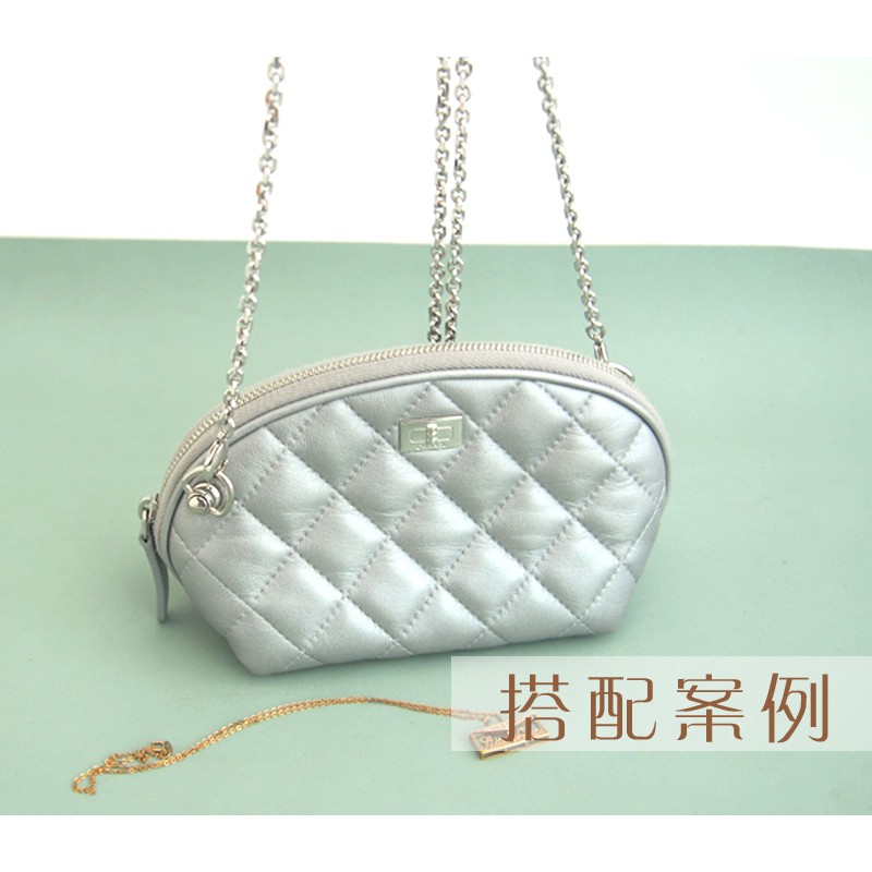 银色细包链条铜链包带链子配件女肩带小包链手机包链细背带金属链