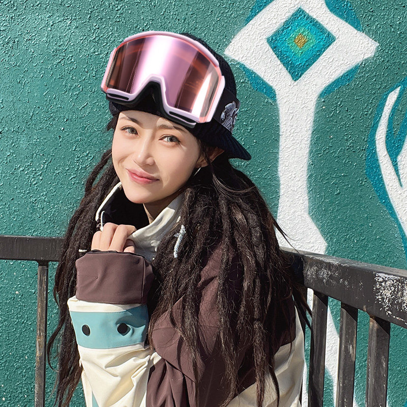 滑雪眼镜女磁吸雪镜头盔一体男防雾防风近视护目滑雪镜柱面防雪盲