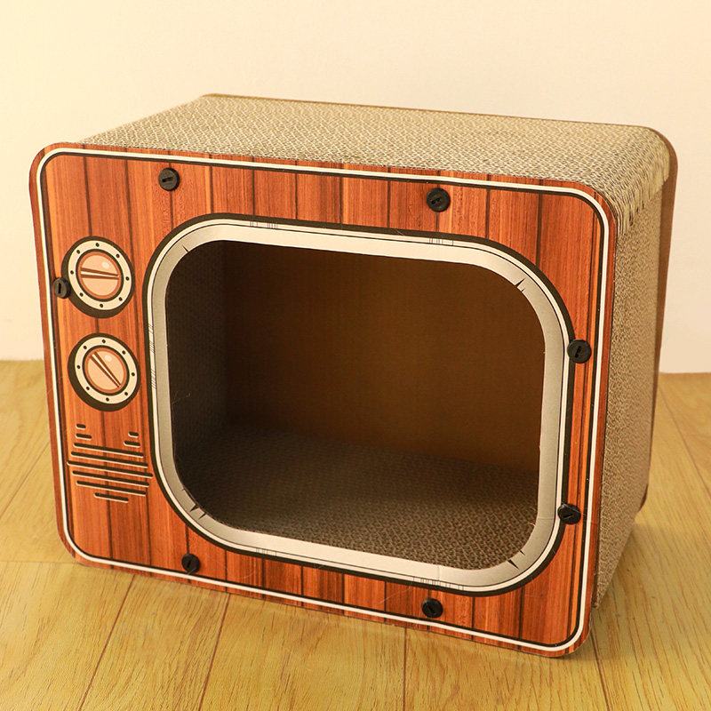 立式电视机猫抓板猫窝一体瓦楞纸耐磨不掉屑猫爪板盆玩具猫咪用品