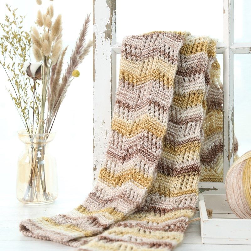 毛儿手作 梧桐渐变色围巾材料包 棒针手工毛线编织diy制作 云团