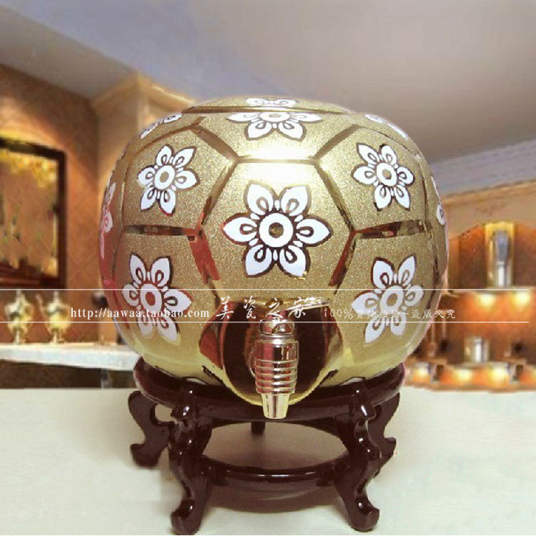 圆形陶瓷储水罐水壶滤水缸球型热水桶带水龙头饮水器夏.季凉茶水