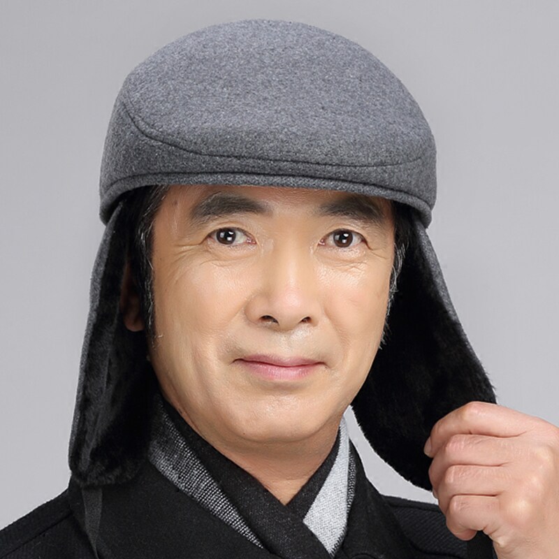 中老年男帽冬天前进帽骑行帽w中老年帽子男士老人男帽老头帽爸爸