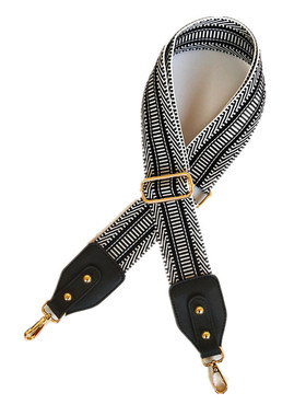 加宽刺绣包带配件民族风斜跨单肩背带替换书包带黑色X帆布加厚肩