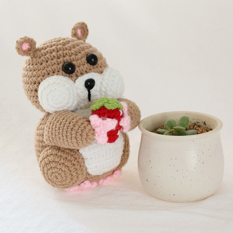 毛儿手作毛线编织勾线手织玩偶动物仓鼠钩J针织diy手工制作材料包