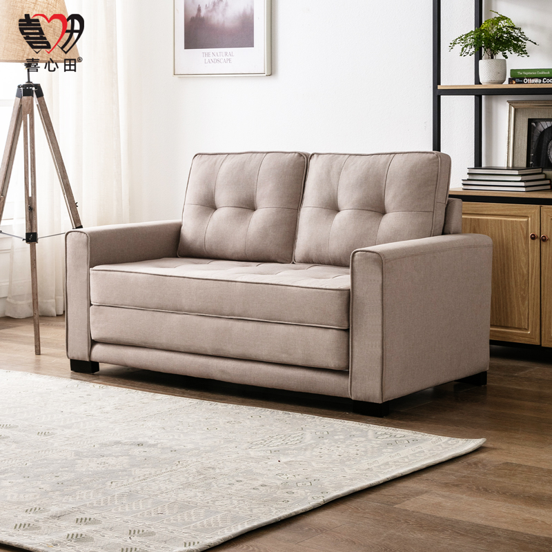 喜心田乡村可折叠清爽麻布沙发床