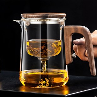 飘逸杯全玻璃磁吸泡茶杯家用过滤茶具套装 泡茶壶茶水分离2025新款