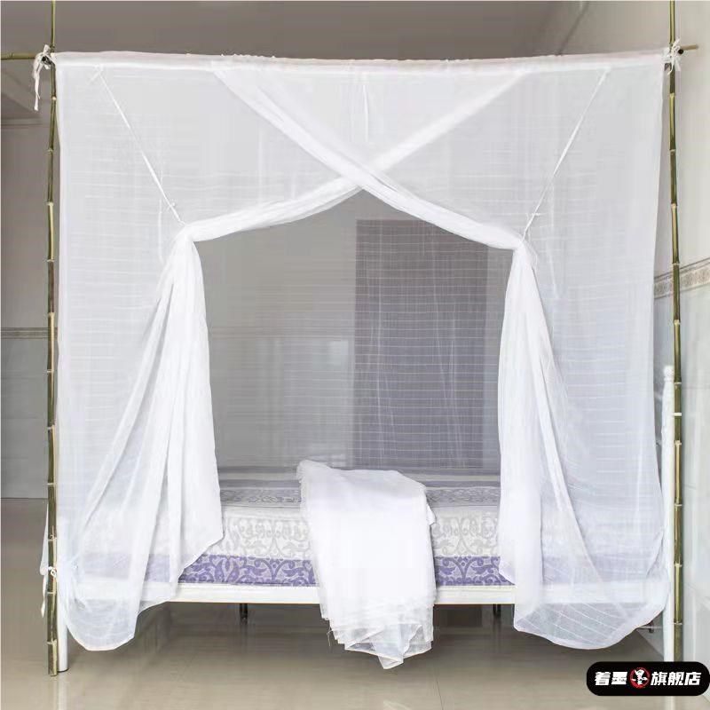 农村老式架子床蚊帐家用卧室加厚加密学生宿舍高低床绑绳穿杆特密