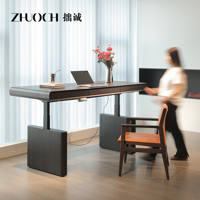 家用极简电动升降桌客厅书房工作台学习桌电脑桌办公桌自动书桌子
