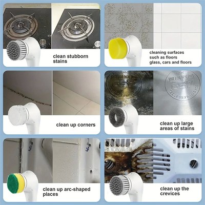 Electric Spinj Scrubber Effortless Cleaning with 5 Replaceab