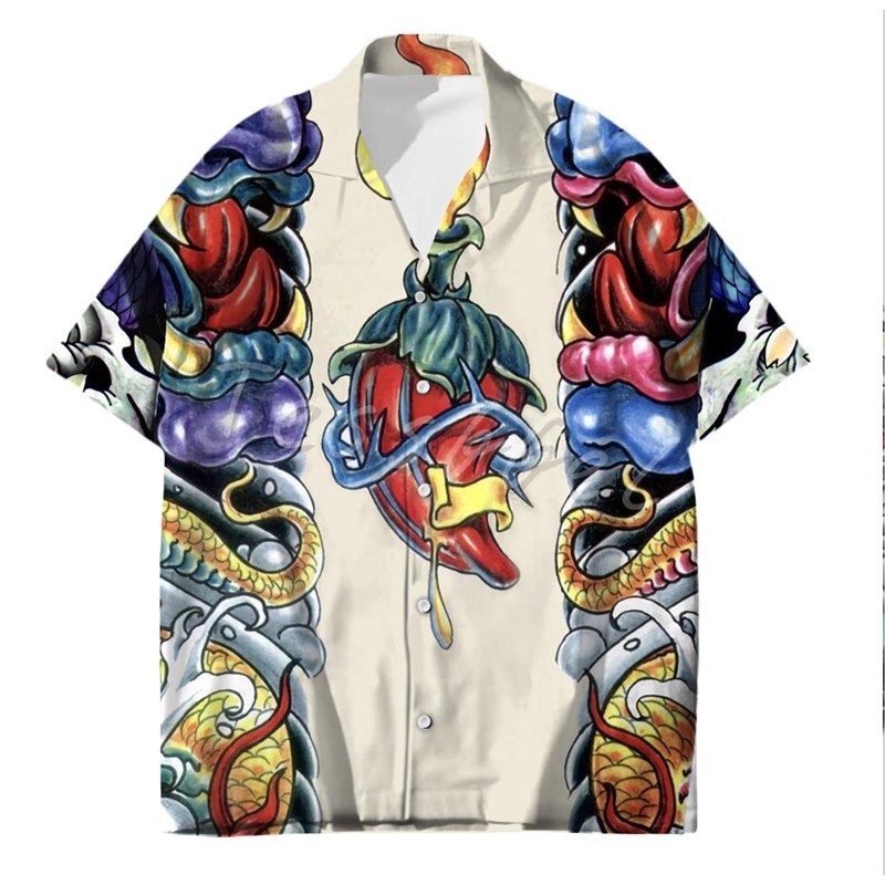 irts For Men Fashion Summer Harajuku Casual OversizWed Shirt