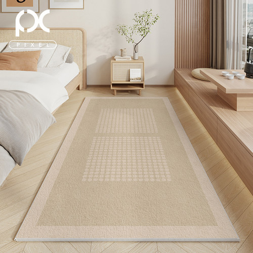 地毯卧室高级感床边毯房间免打理睡坐长条地垫侘寂风加厚垫子