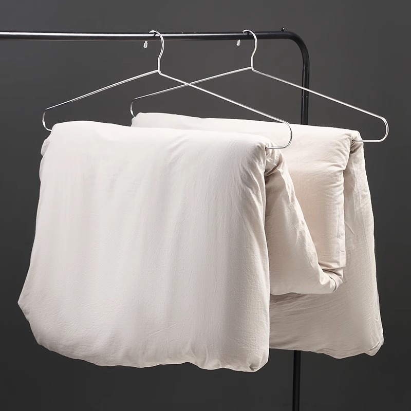 大衣架收纳阳台宿舍家用加厚不锈钢防水晾衣架晒被床单加粗加大B