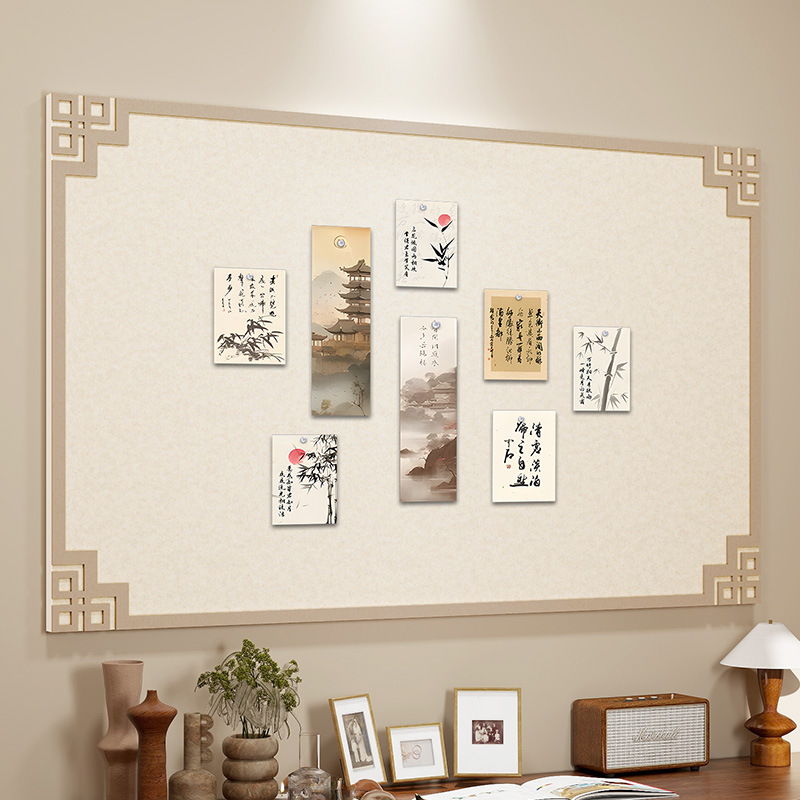 国风毛毡墙贴照片墙背景板毛毡板照片展示墙家庭创意相册墙拍立得