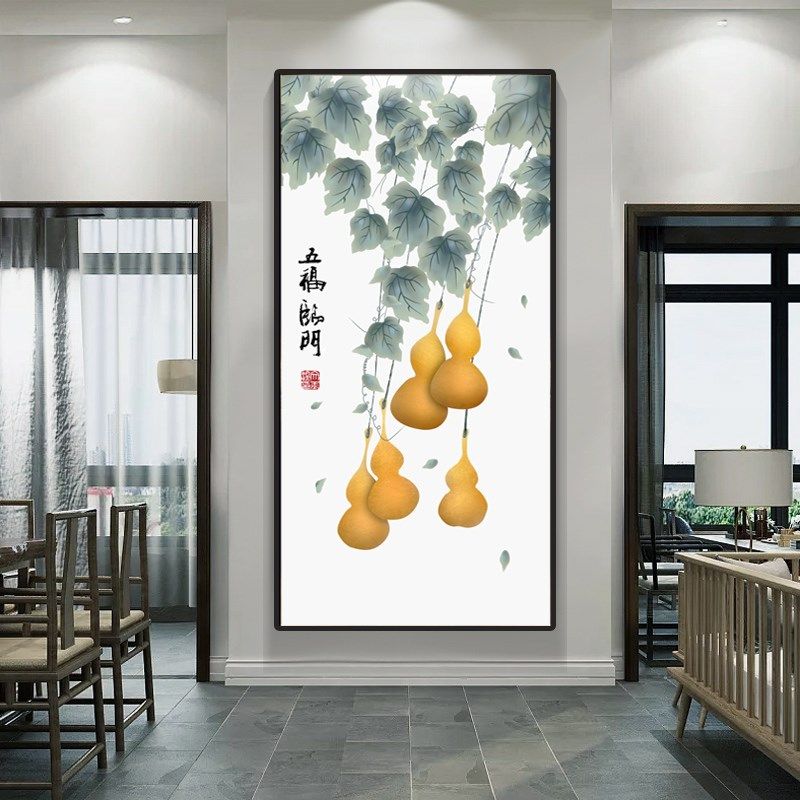 新玄关装饰画入户客厅挂画单幅进门酒店走廊过道墙壁竖壁画,家居饰品,现代装饰画,淘宝优惠券,粉丝福利购,淘宝优惠卷