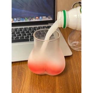 粉红屁屁玻璃杯丰臀水杯蜜桃臀玻璃杯冷饮奶茶杯咖啡杯恶搞水杯子