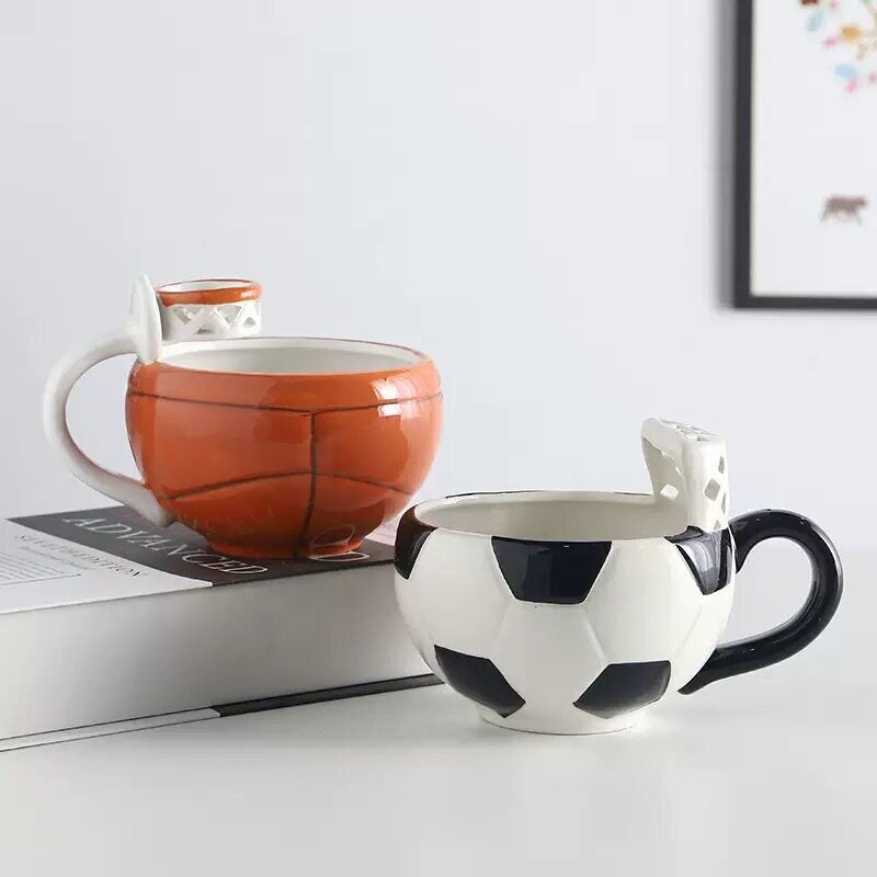 陶瓷杯适用早餐咖啡杯牛奶杯创意篮球杯足球杯陶瓷咖啡杯创意