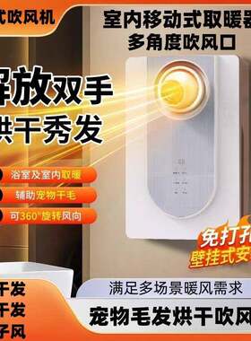 壁挂式电吹风机家用大风力负离子护发速干大功率家用多功能取暖器