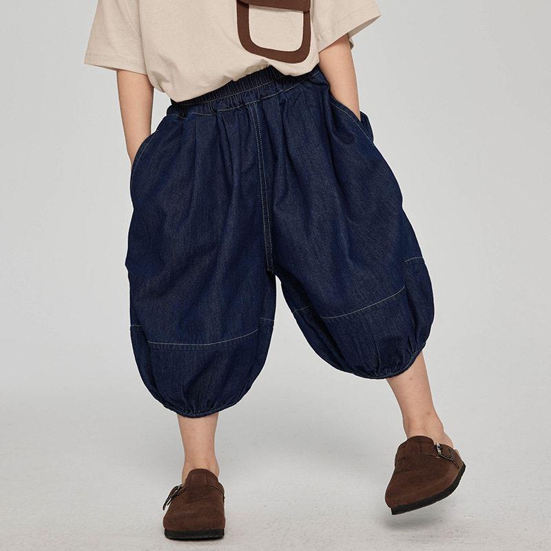 畅果服饰童裤子夏款儿童韩版灯笼裤中小童薄款牛仔裤七分裤