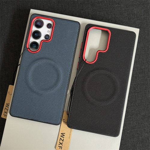 wzxf科纳皮编织纹适用三星S25ultra手机壳新款磁吸s26+创意edge磨砂25u高级感plus防摔男女款大孔保护套个性