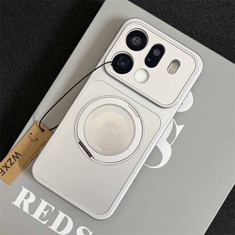 wzxf旋转磁吸支架适用oppoFindx9pro手机壳新款银色findx9防摔oppo高级感软边硬壳fx9小众保护套男女全包外壳