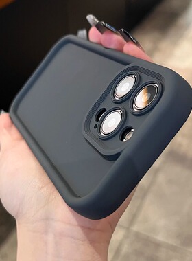 冷淡风灰色硅胶苹果16pro适用苹果14promax手机壳iphone15新款全包防摔pm小众不撞款13高级感12超火多巴胺11