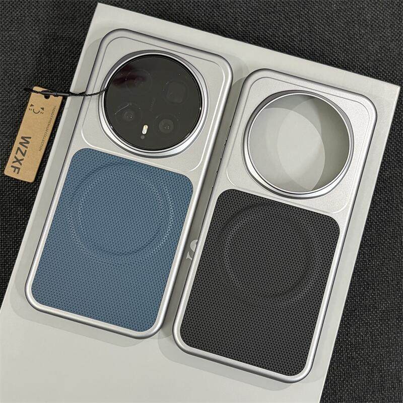 wzxf轻奢贴皮适用荣耀Magic8pro手机壳新款大孔黑色磁吸magic8强磁肤感硬壳por小众商务高级感保护套女男款