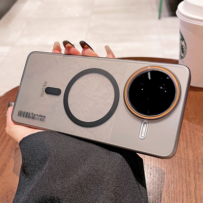 适用红米K80Pro手机壳新款磁吸透明磨砂K80至尊版镜头大孔k70pro男女k60简约Redmi超薄全包por商务高级感硬壳