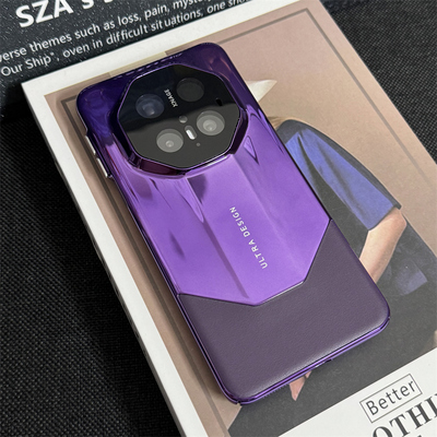 适用华为Mate70Pro手机壳新款紫色mt40rs非凡大师mate60pro+电镀贴皮硬壳镜头全包保时捷por高级感轻奢保护套