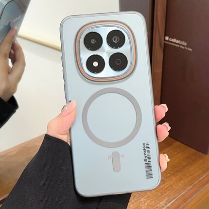 适用红米note15pro+手机壳新款磁吸note14pro磨砂透明13镜头大孔por肤感12防摔全包男女轻奢高级感硬壳保护套